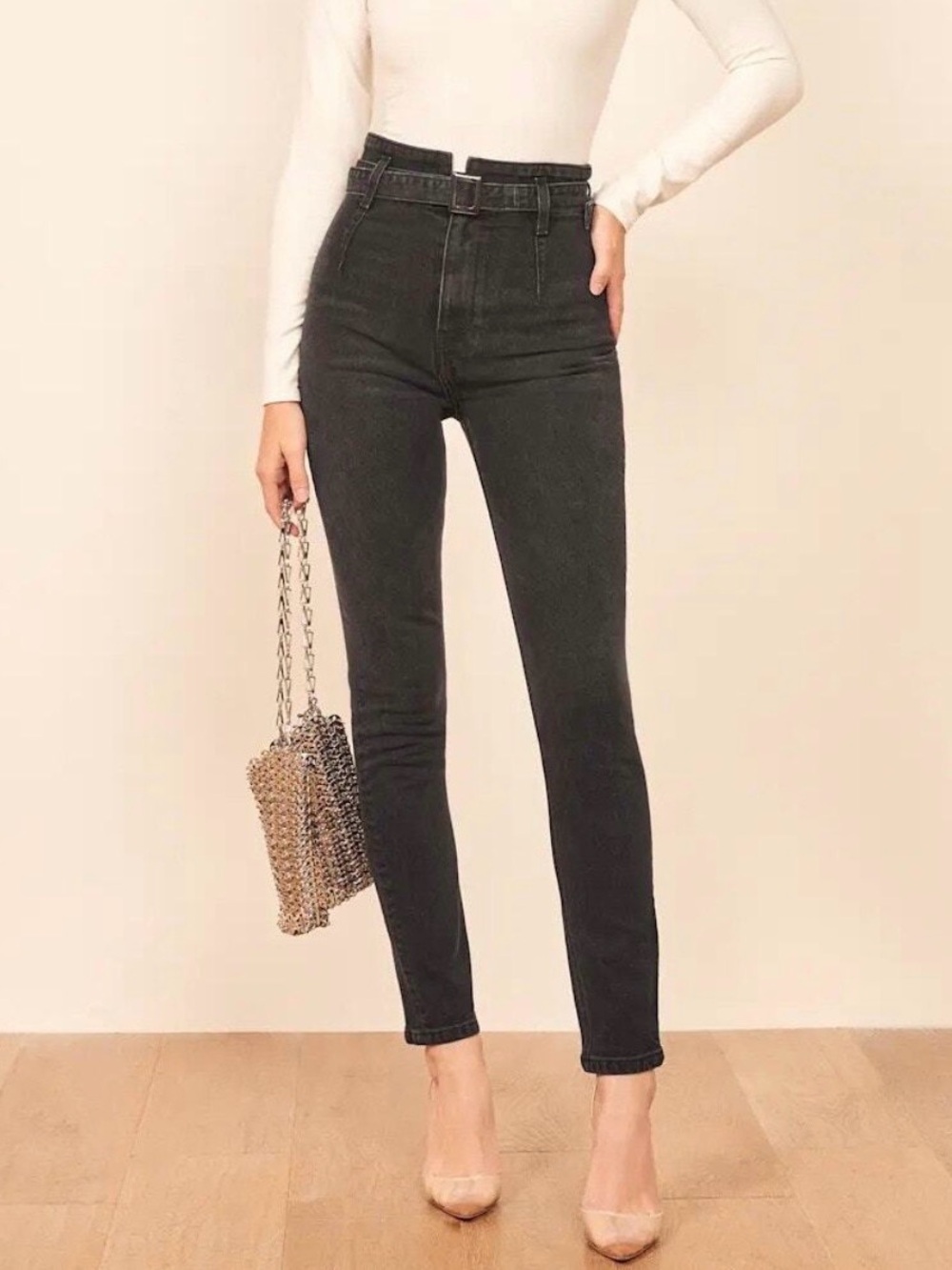 Reformation Kayo High-Rise Skinny Jeans - Faded Black